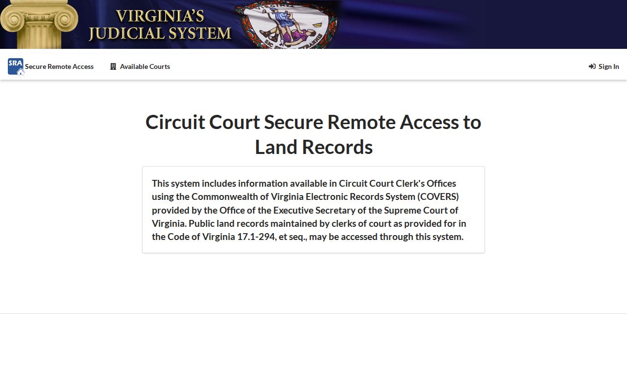 Cave Spring street directory Secure Remote Access land records portal